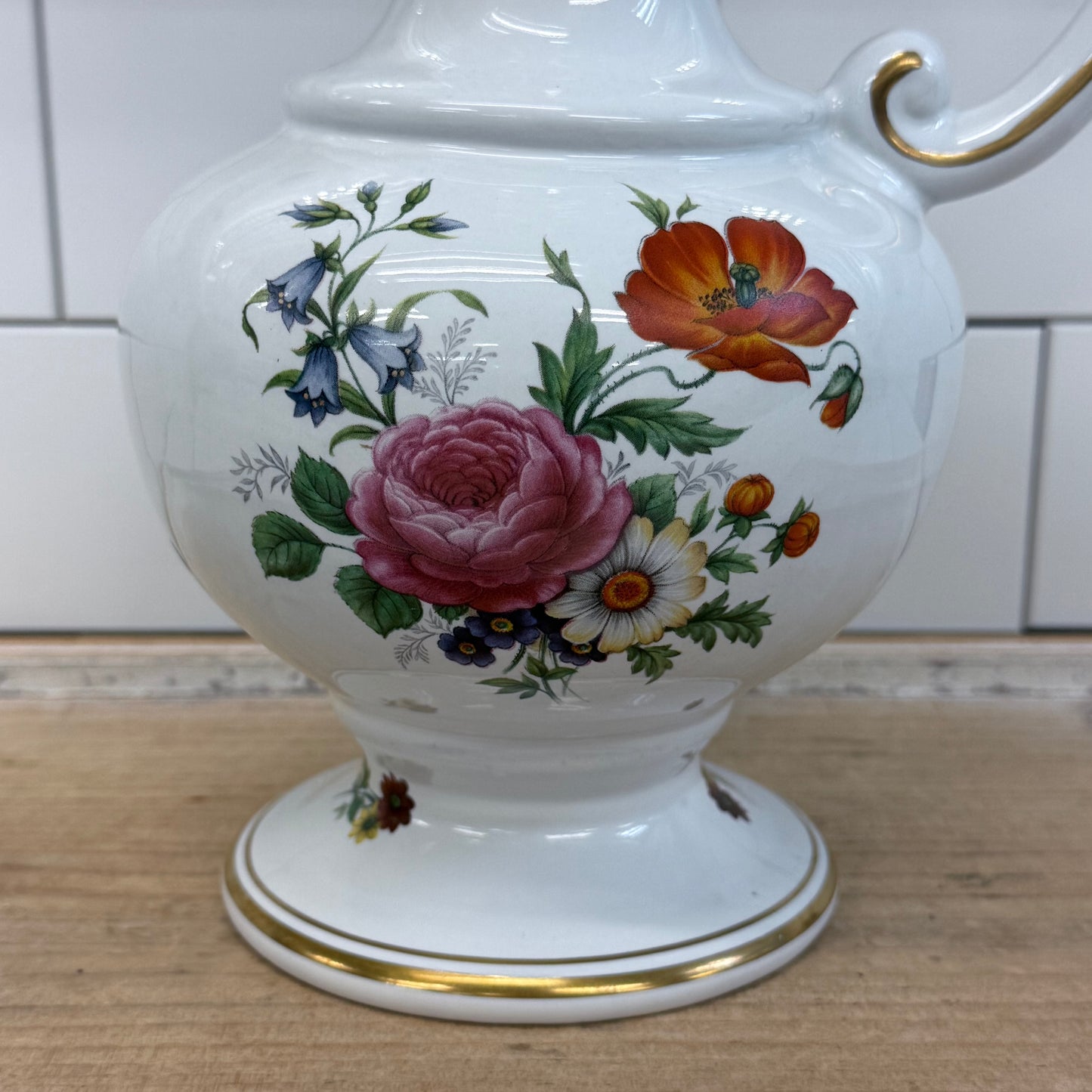 Porcelaine de Bruxelles Floral Pitcher 1960s