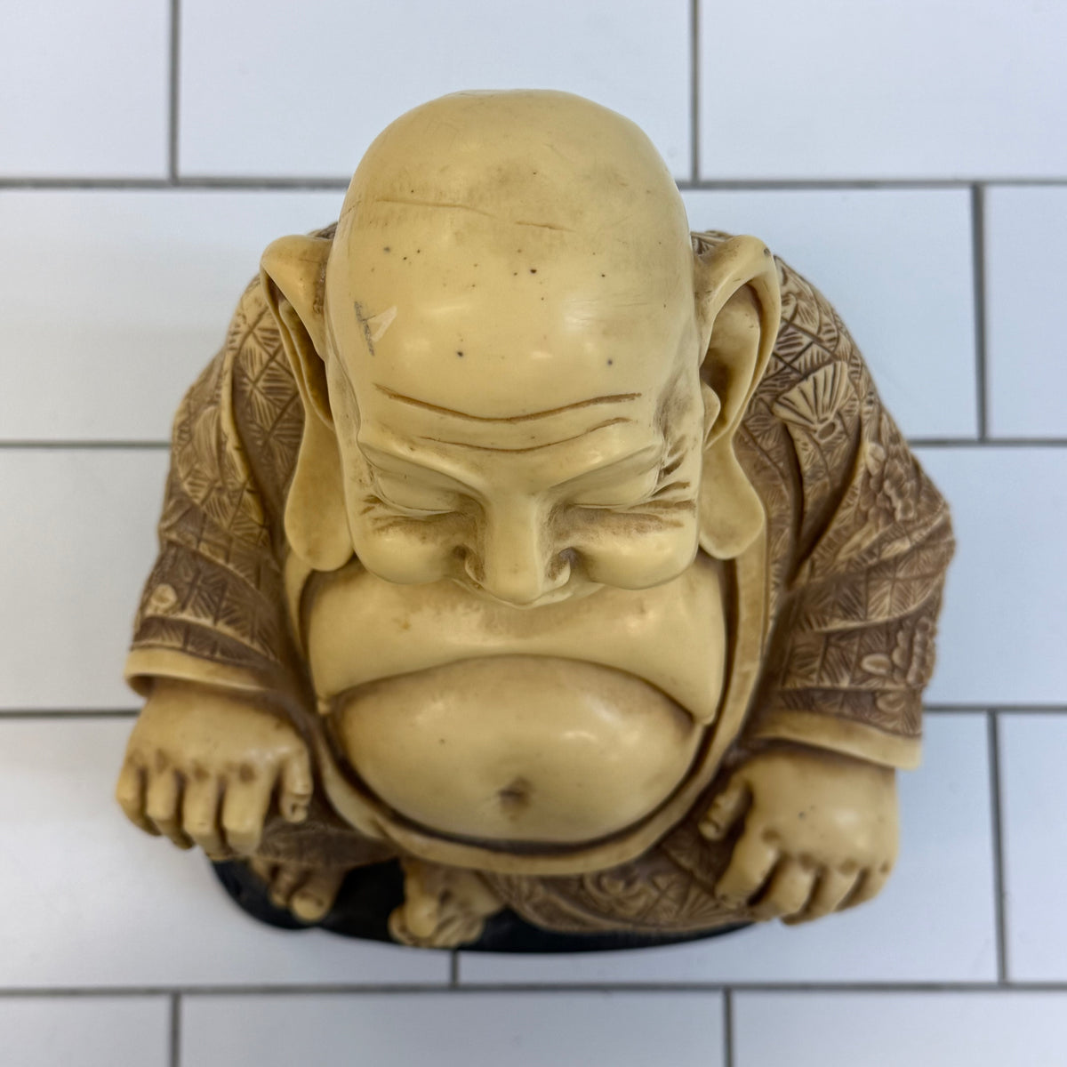 Laughing Buddha Resin Composite Statue Heavy Base