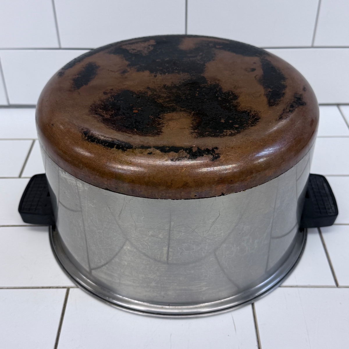 Flint Ekco 6.5 Qt Copper Bottom Stainless Stockpot with Lid