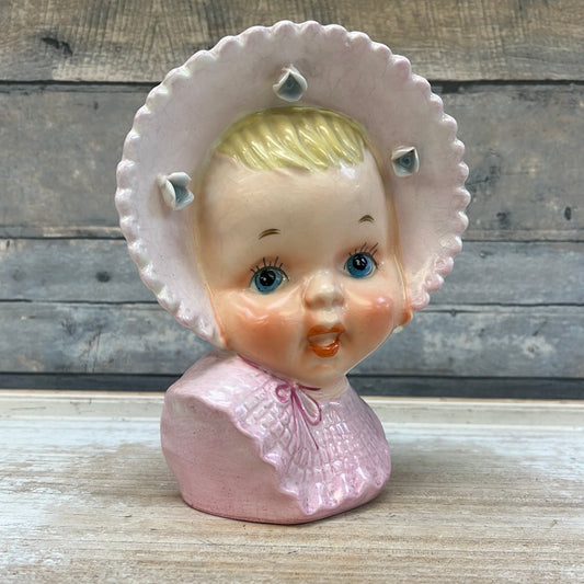 Vintage Baby in Pink Ceramic Vase