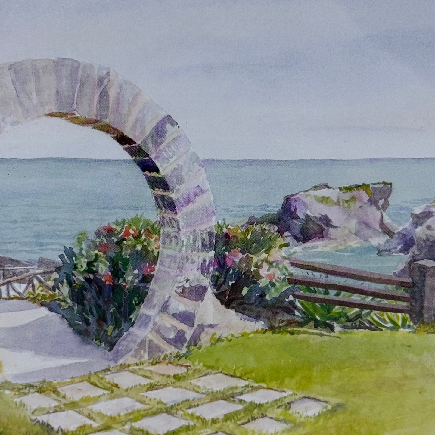 Diana Amos Moongate at Honeymoon Point Signed Print 1999