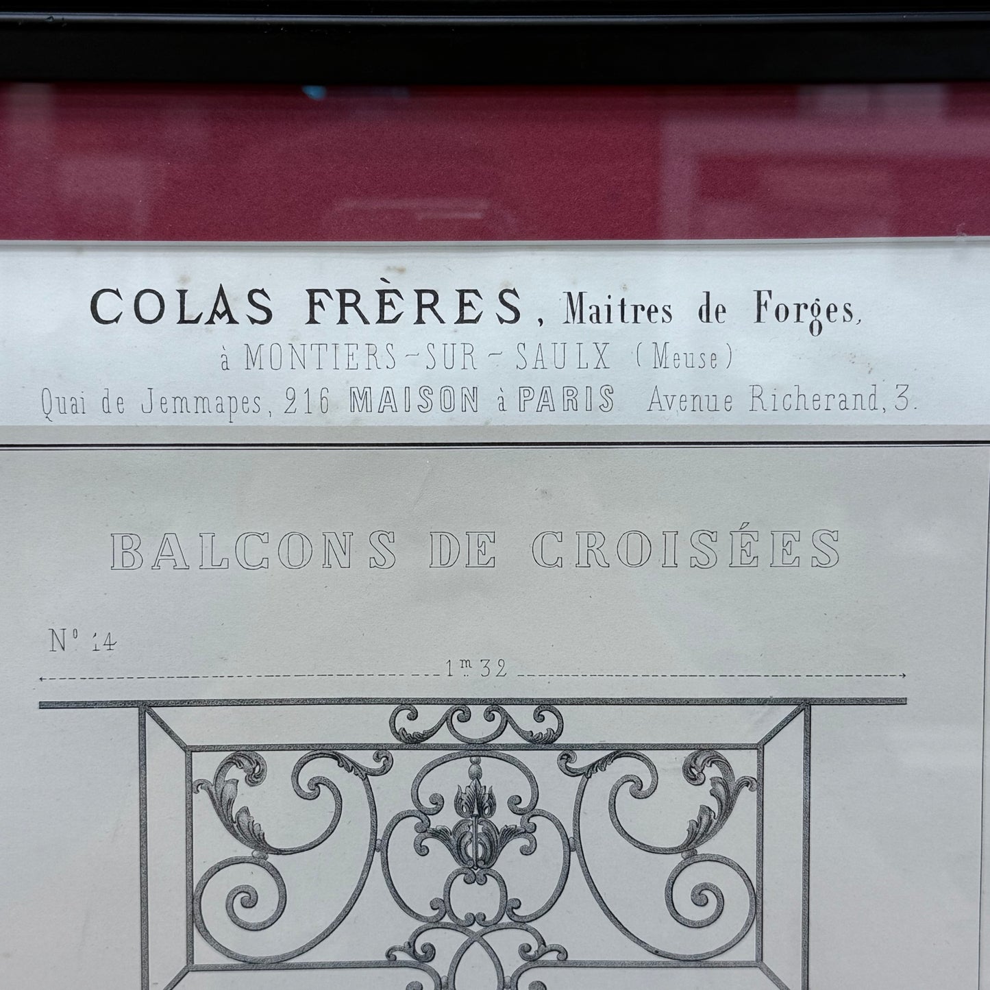 Colas Frères Maitres de Forge Print Ad, Framed