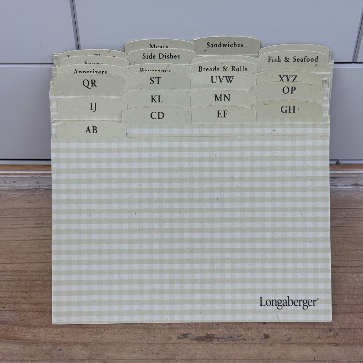 Longaberger Recipe Basket Box Blank Cards Dividers Signed