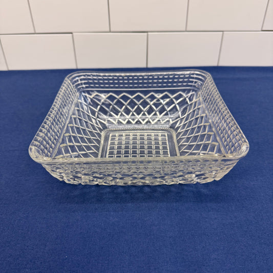 Federal Glass Diamond Lattice Dish