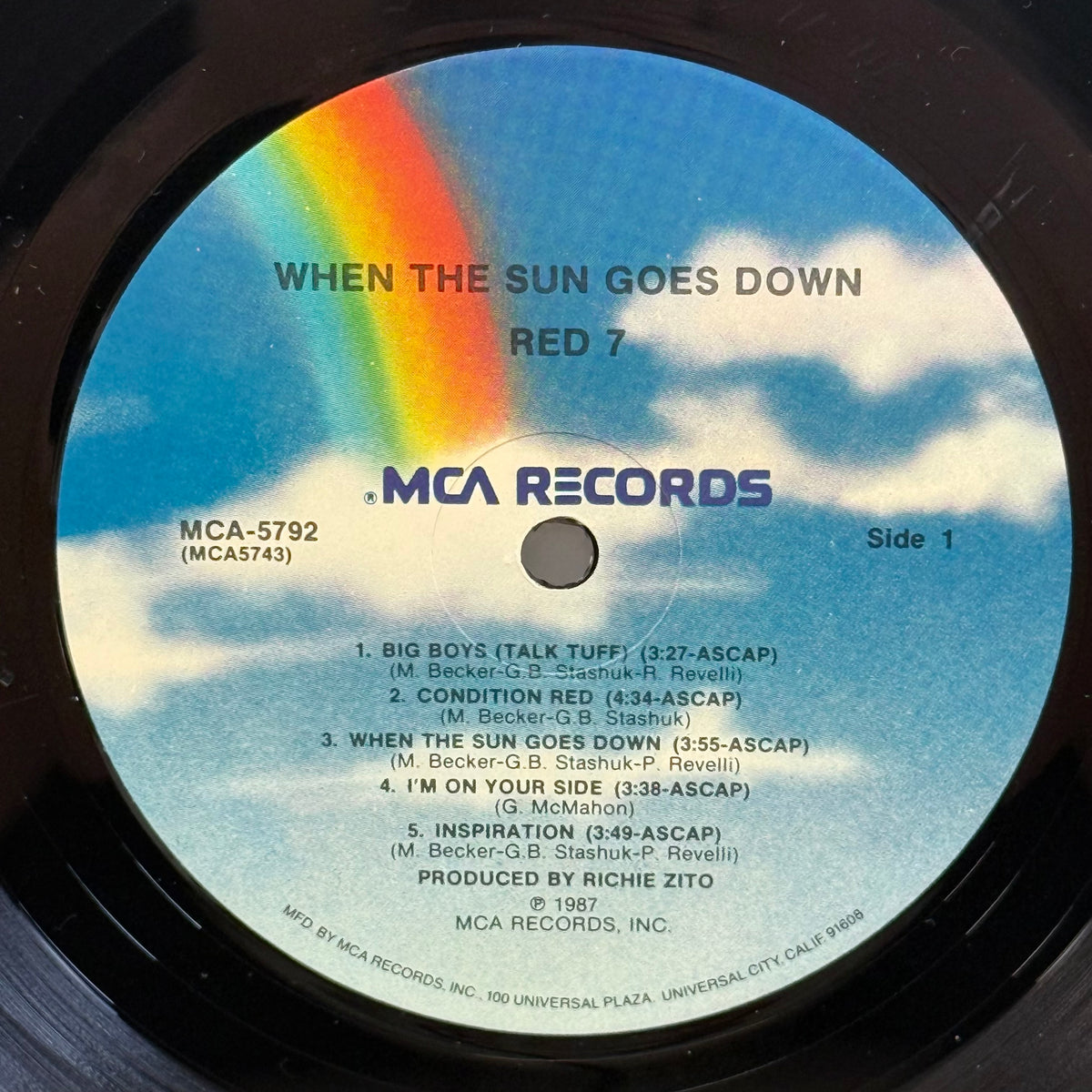 Red 7 When the Sun Goes Down Vinyl LP 1987 - #MCA-5792