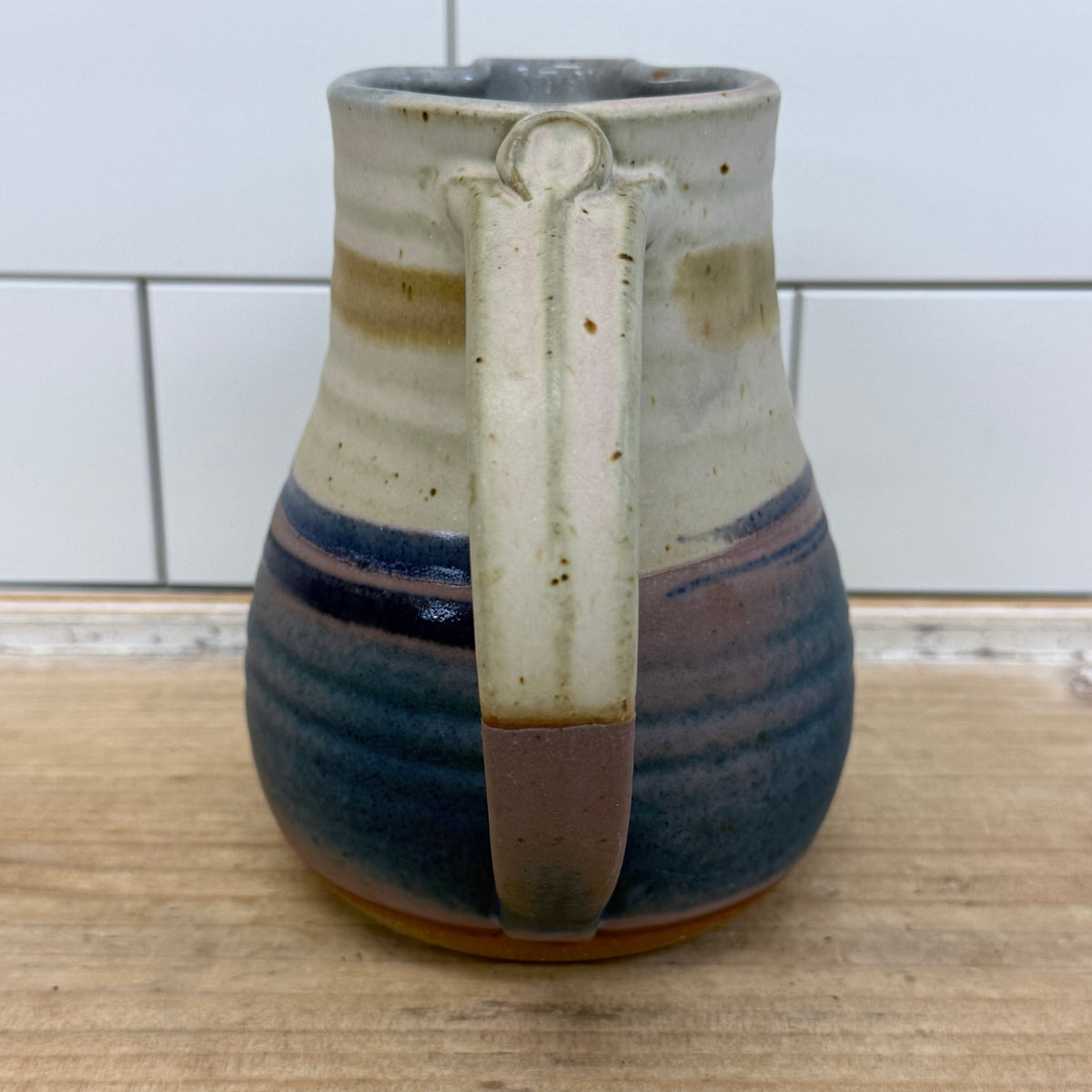 Holloman Signed Studio Pottery Stoneware Pitcher 1980s
