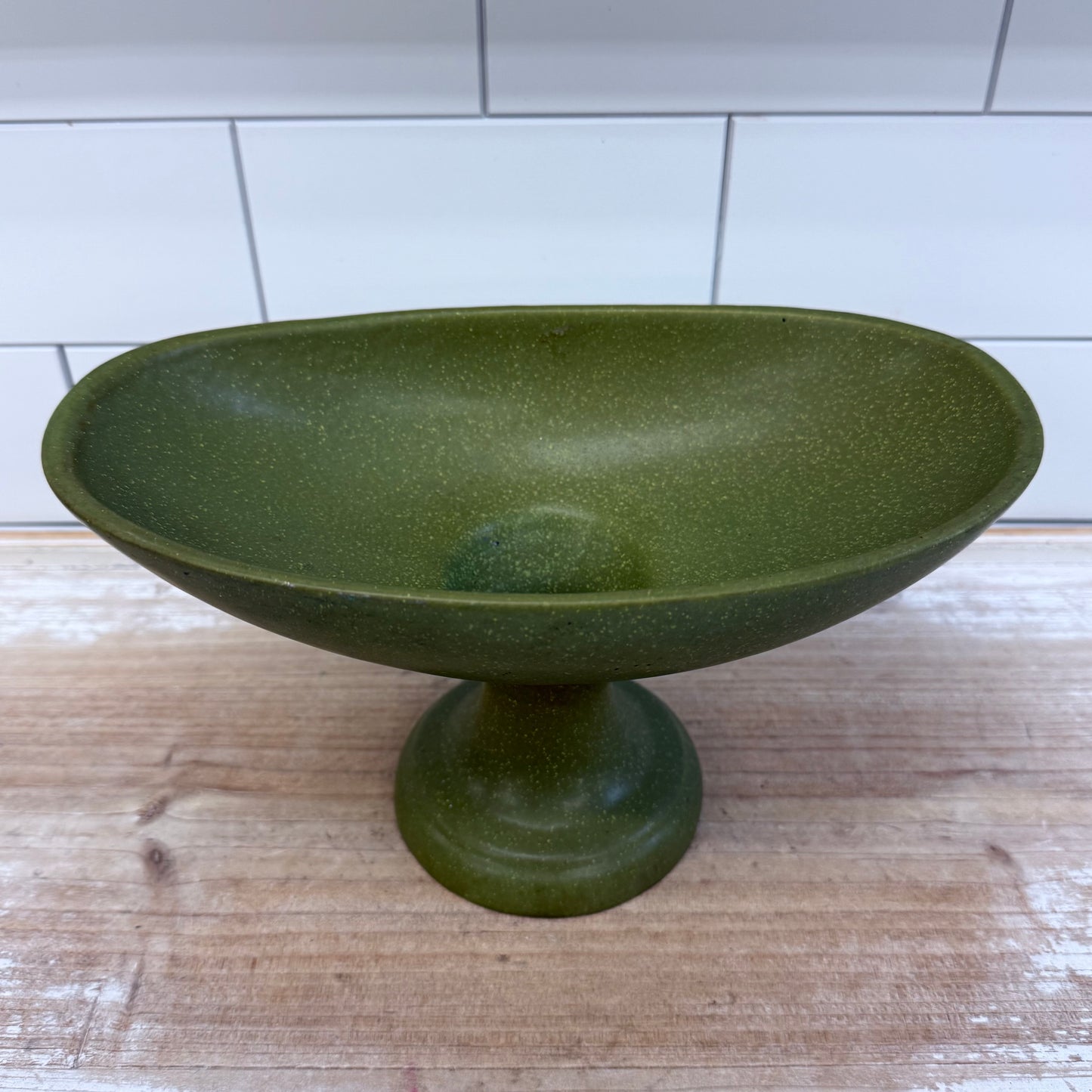 Speckled Pedestal Vase, Ceramic