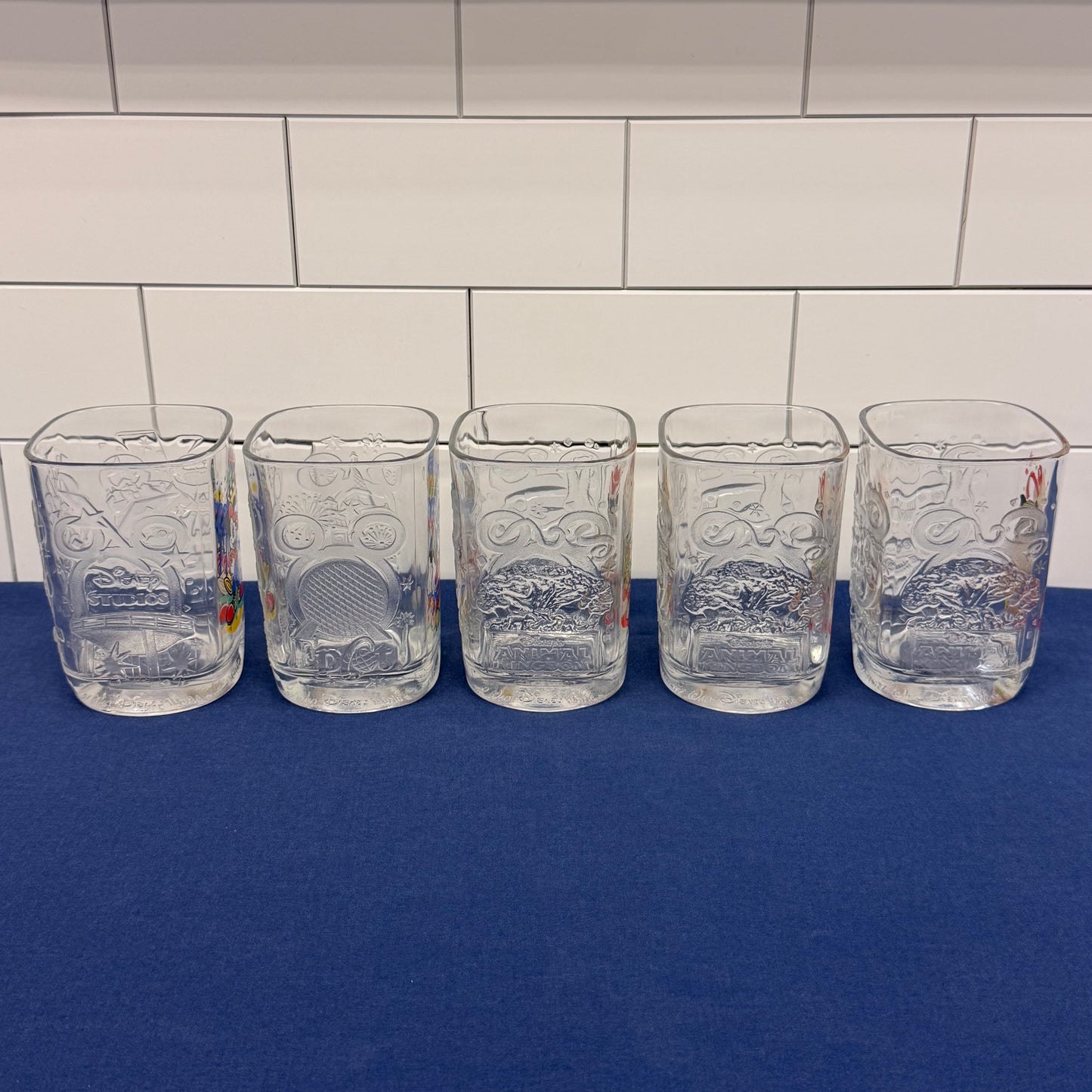 McDonald's Disney World Celebration 2000 Glasses Set of 5 Vintage