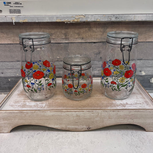 ARC Poppy Flowers Glass Jar Selection
