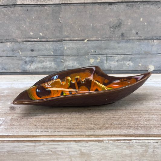 California Pottery Lava Swirl Glazed Dish, #2507, 1960s