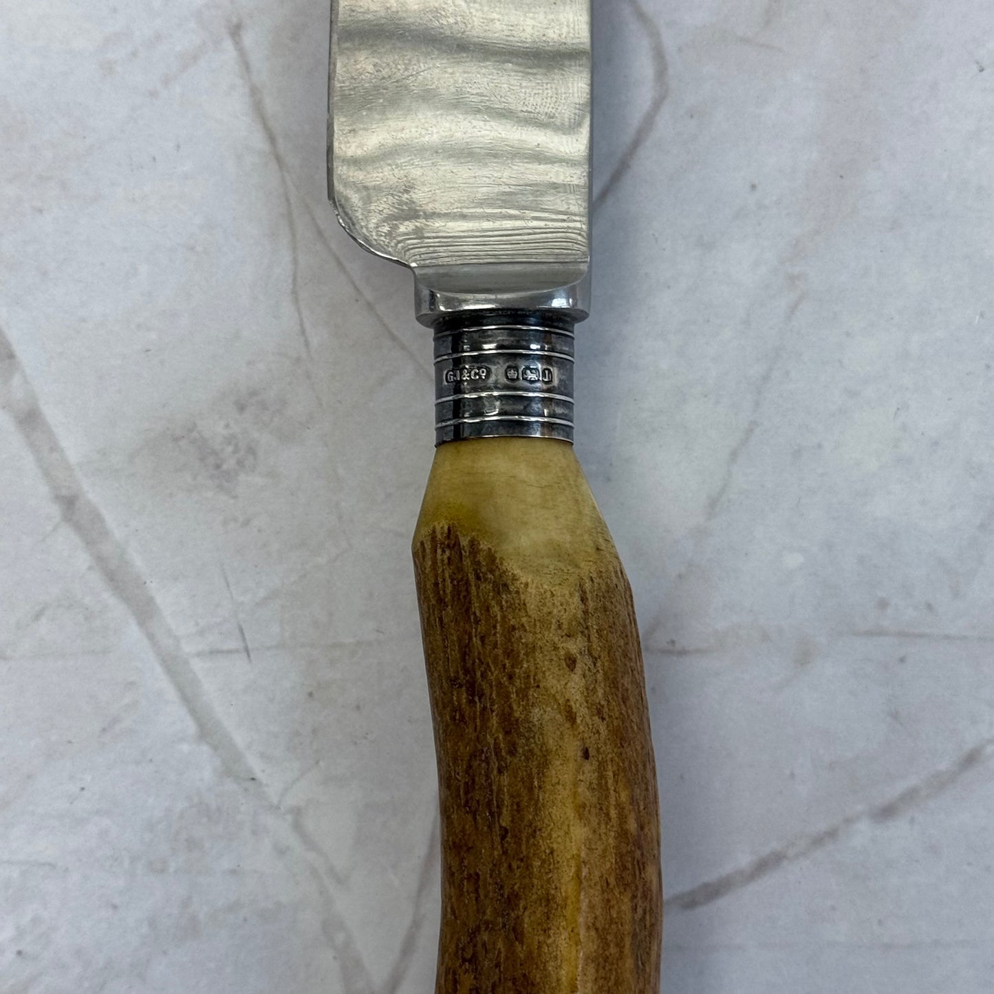 George Ibberson & Co. Carving Knife & Fork, Antler Handle