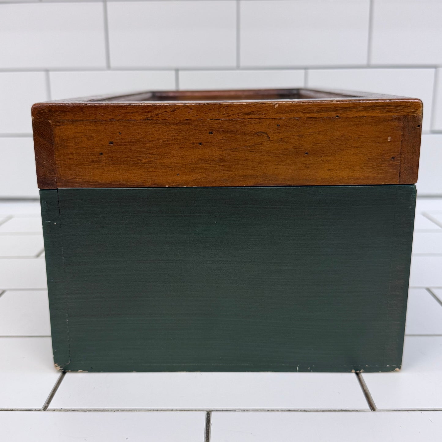 Fishing Memorabilia Shadow Box Storage Wooden Display Case