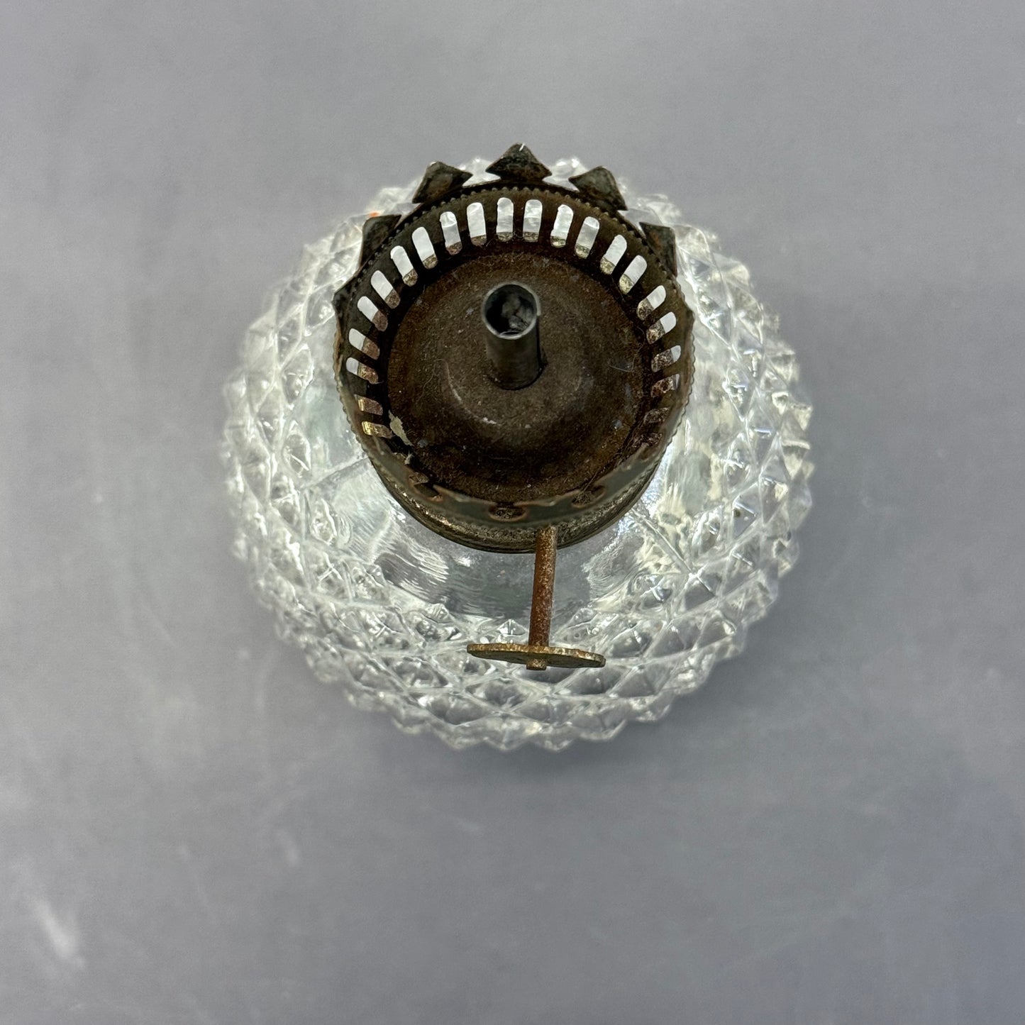 Petite Oil Lamp, Diamond Cut Glass