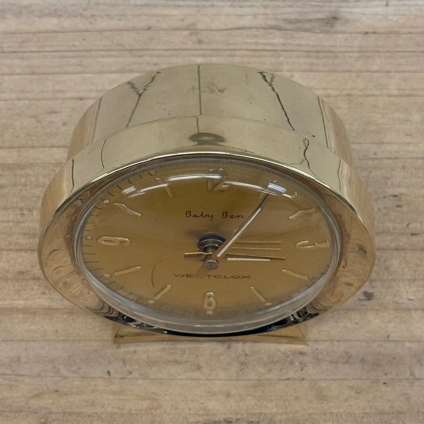 Westclox Baby Ben 22K Gold Finish Alarm Clock Tested Works