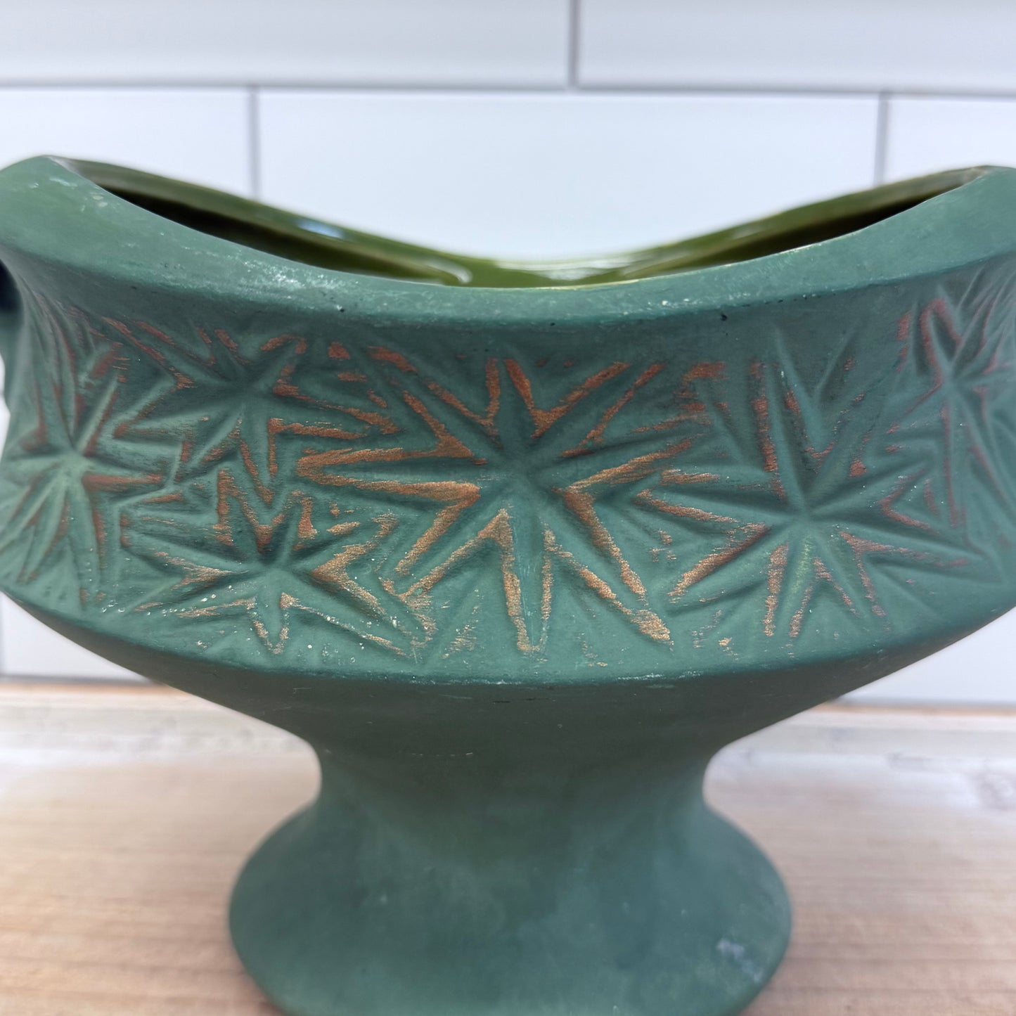McCoy Planter Atomic Starburst Pottery Dish, 1968
