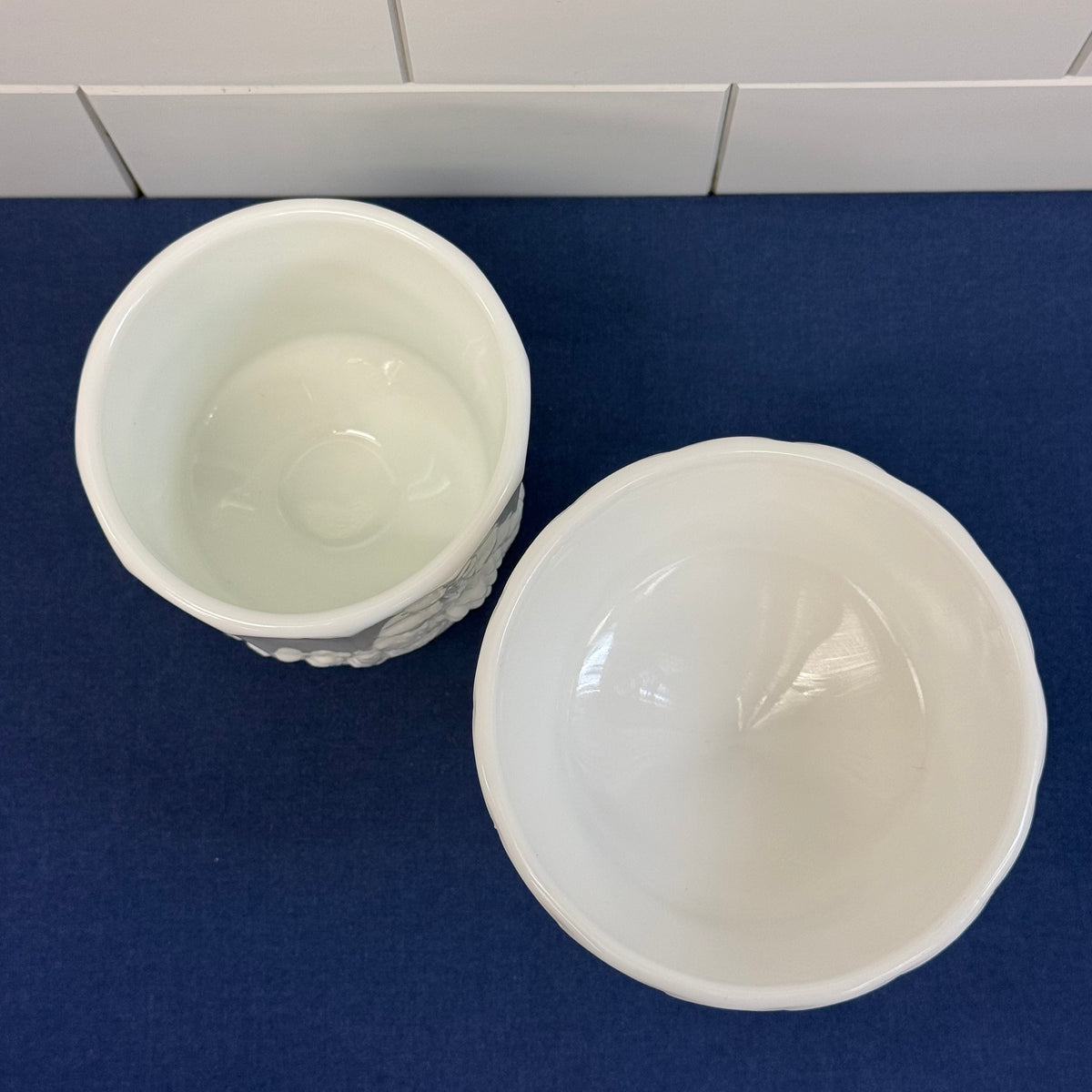 Westmoreland Milk Glass Compote & Canister