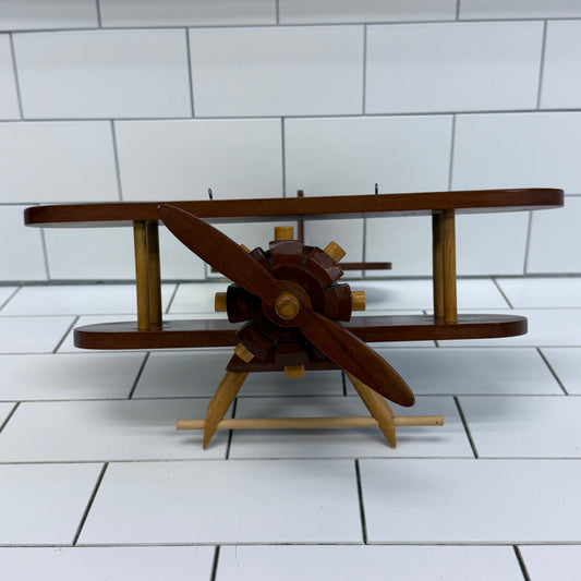 Vintage Wooden Bi-Plane Hanging Sculpture