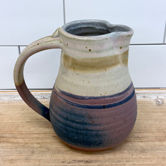 Holloman Signed Studio Pottery Stoneware Pitcher 1980s
