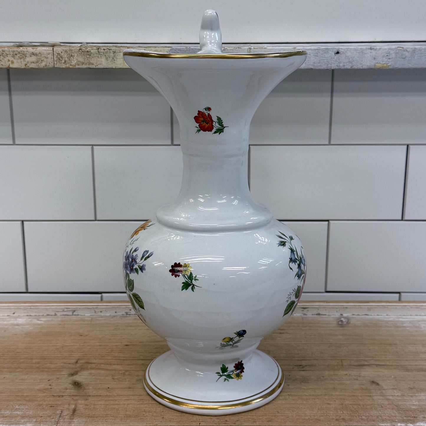 Porcelaine de Bruxelles Floral Pitcher 1960s