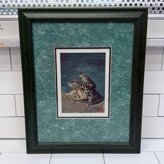 Karl Feng Art Print Leopard Frog , Framed Signed