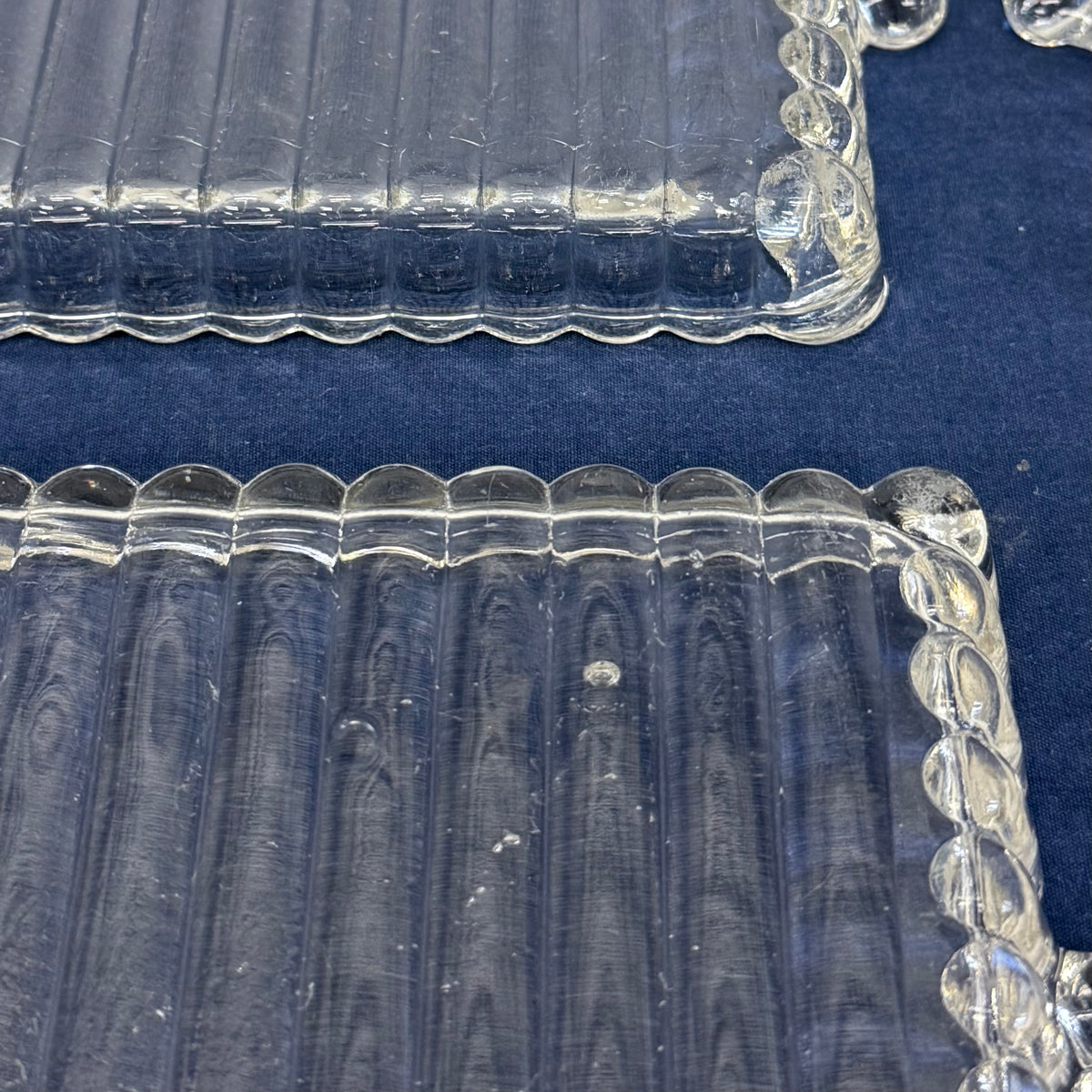 Hazel Atlas Ball & Rib Divided Snack Trays Set of 4