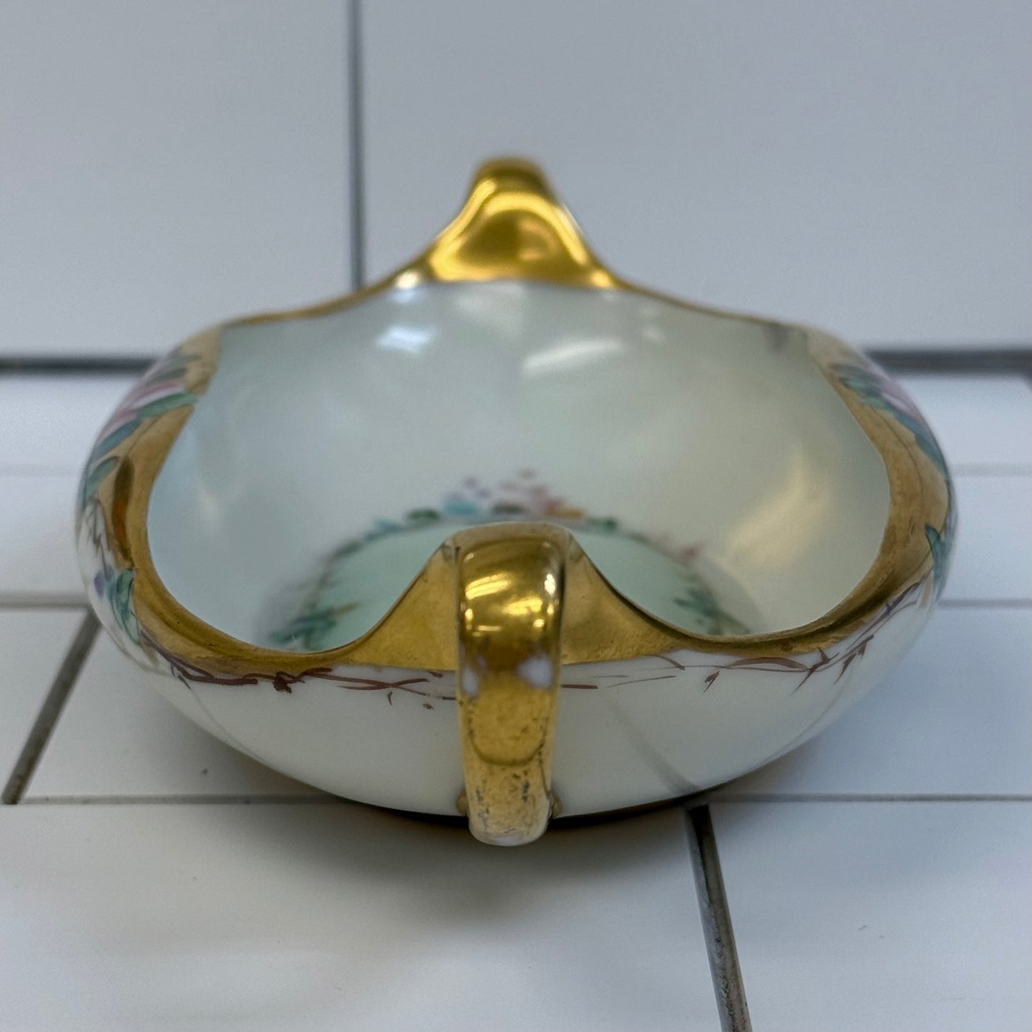 E.H. Heinrich Bavarian Floral Porcelain Relish Dish 1920s