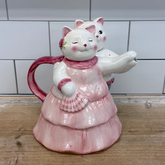 Applause Dancing Cats Ceramic Teapot 1990s