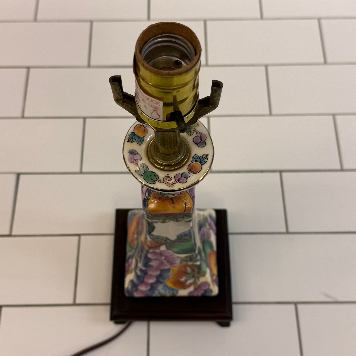 Chinoiserie Style Ceramic Table Lamp Fruit Motif