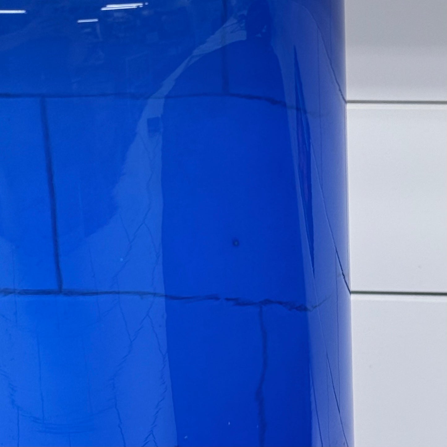 Blue Art Glass Centerpiece Bottle Vase