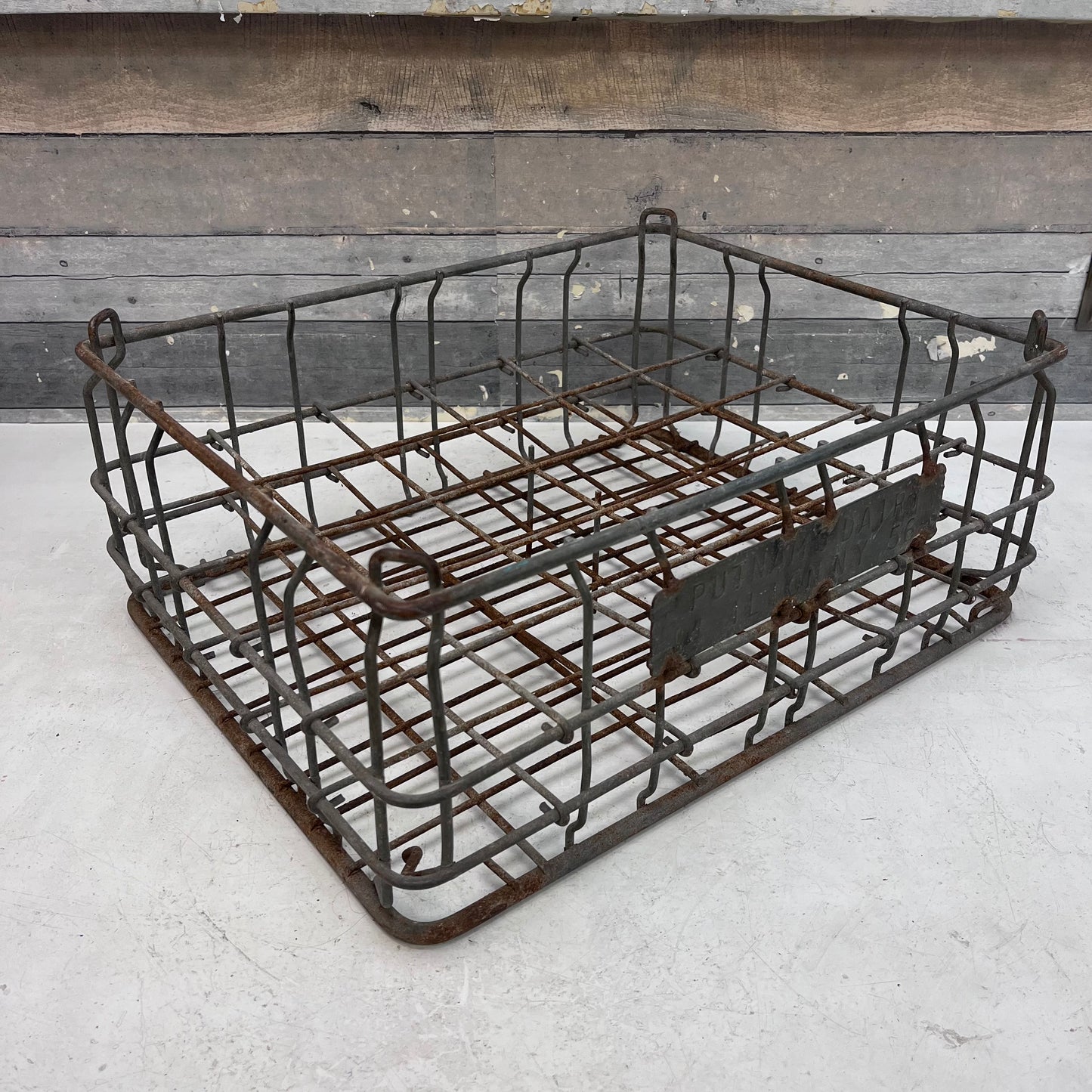 Putnam’s Dairy Galvanized Steel Dairy Crate
