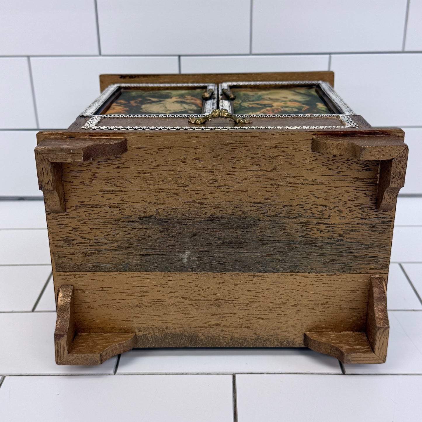 French Provincial Music Box Jewelry Cabinet Chest Vintage