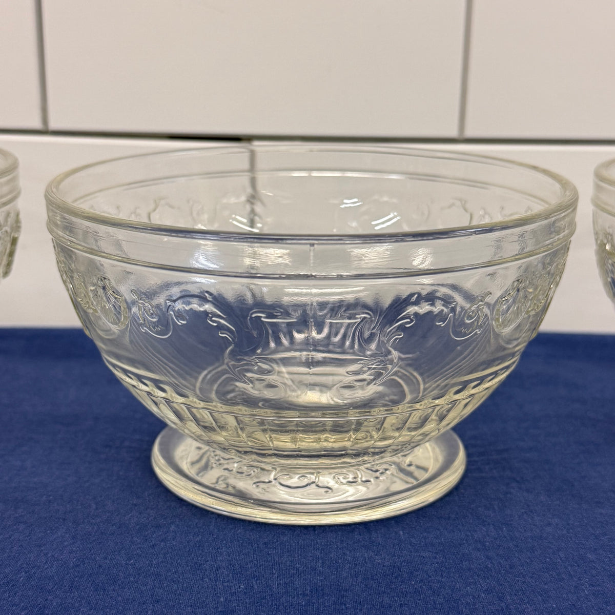La Rochère Versailles Footed Glass Dessert Bowls Set of 3