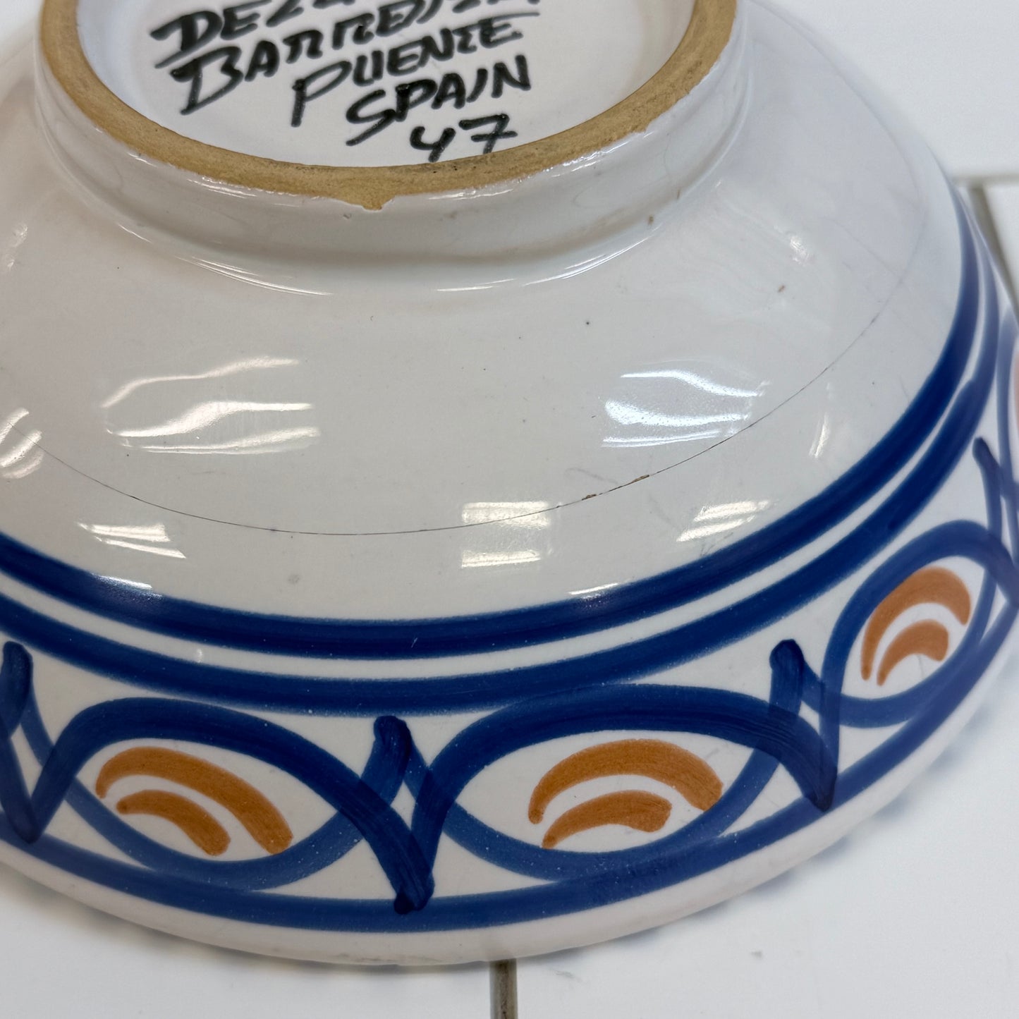 De La Cal Barreira Puente Spanish Floral Ceramic Bowl