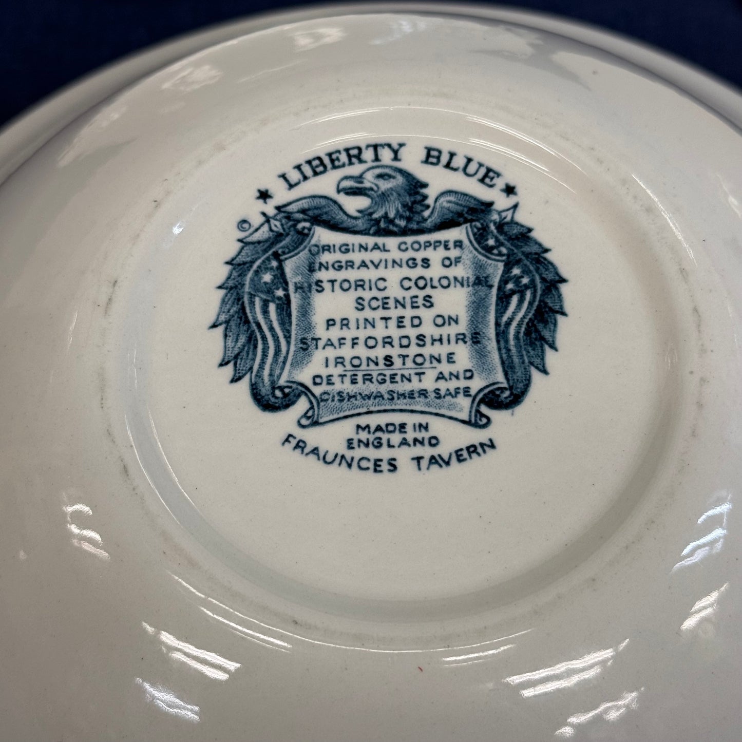 Liberty Blue Fraunces Tavern Serving Bowls Set of 3 Ironstone