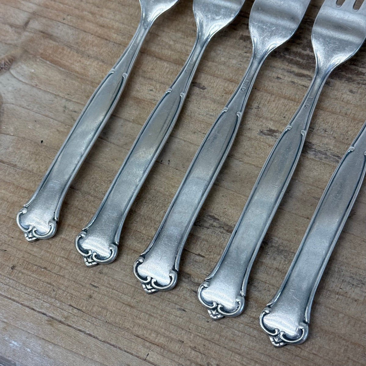 Vintage Wilhelm Seibel Silver plate Pastry Forks Set of 5