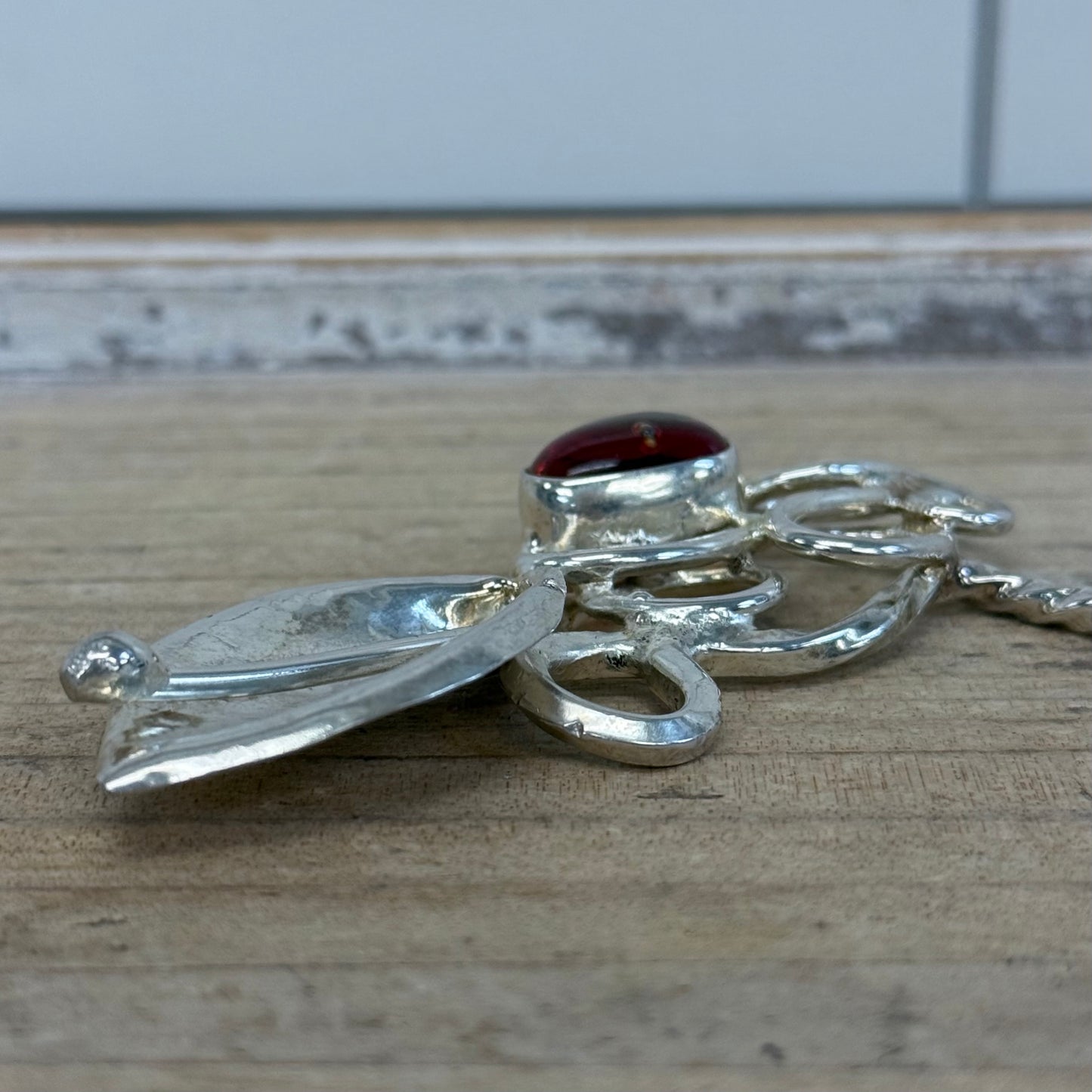 Dichroic Glass Cabochon Hair Stick Handmade by Claudia Carreon