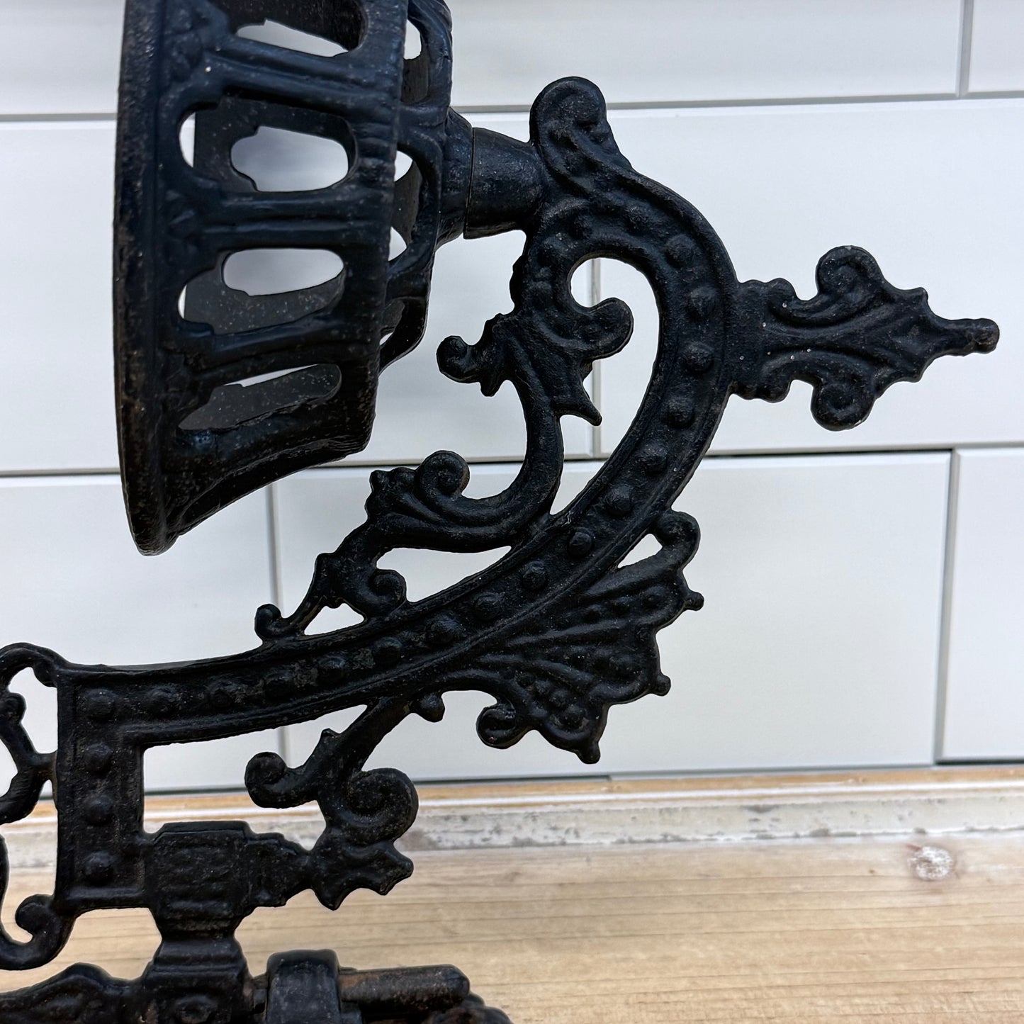 Victorian Cast Iron Kerosene Oil Lamp Wall Bracket Holder