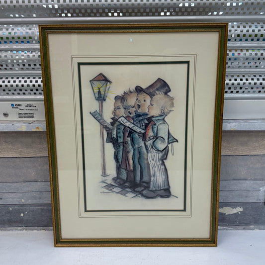 Goebel Hummel Streetlight Choir Framed Art Print