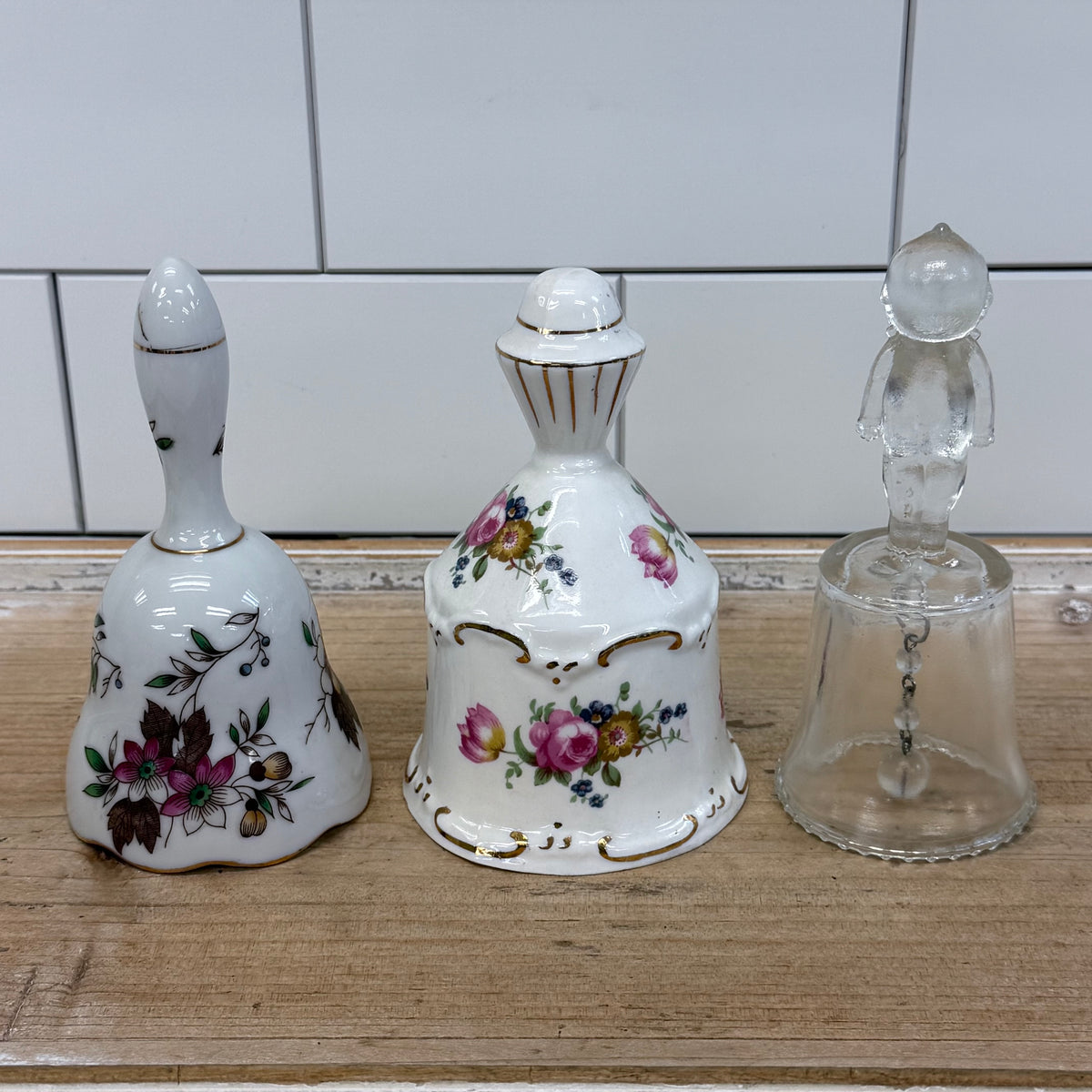 Collectible Bells Brass Porcelain Glass Selection
