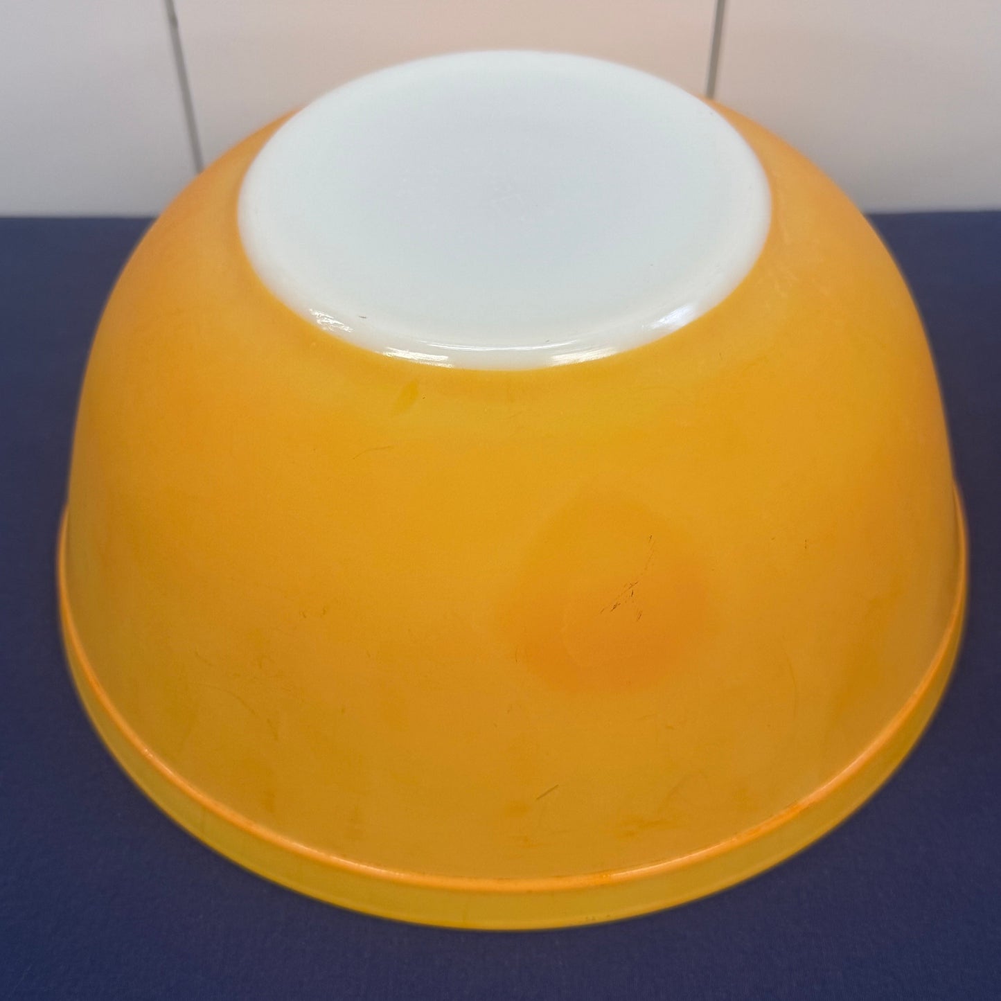 Pyrex White & Orange Nesting Mixing Bowls Milk Glass Set of 2