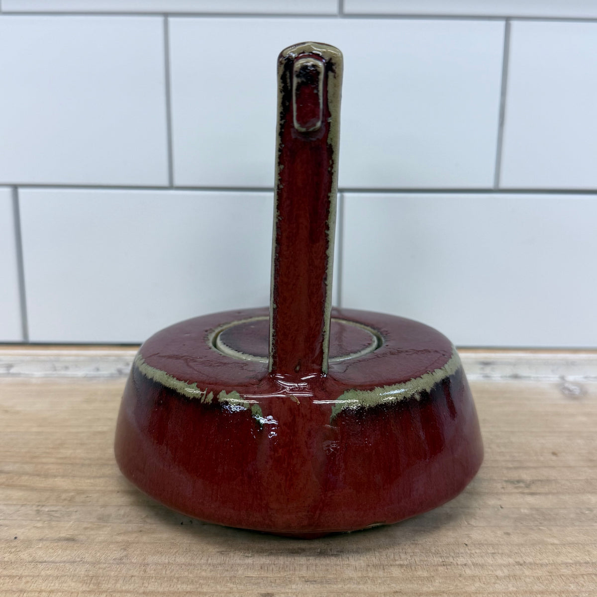 Vintage Oxblood Flambé Studio Pottery Teapot 1980s