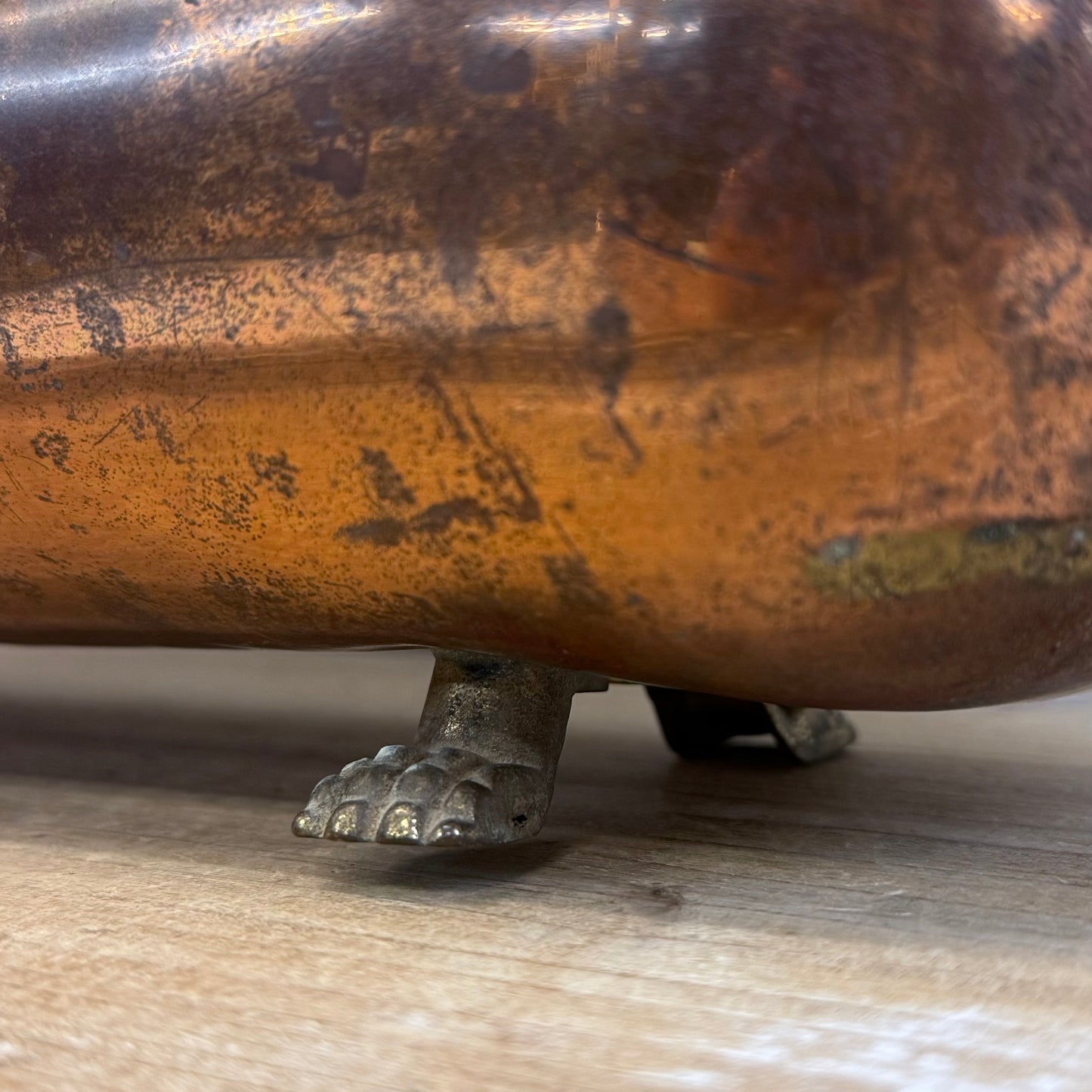 Victorian Revival Copper Planter with Lion Paw Feet
