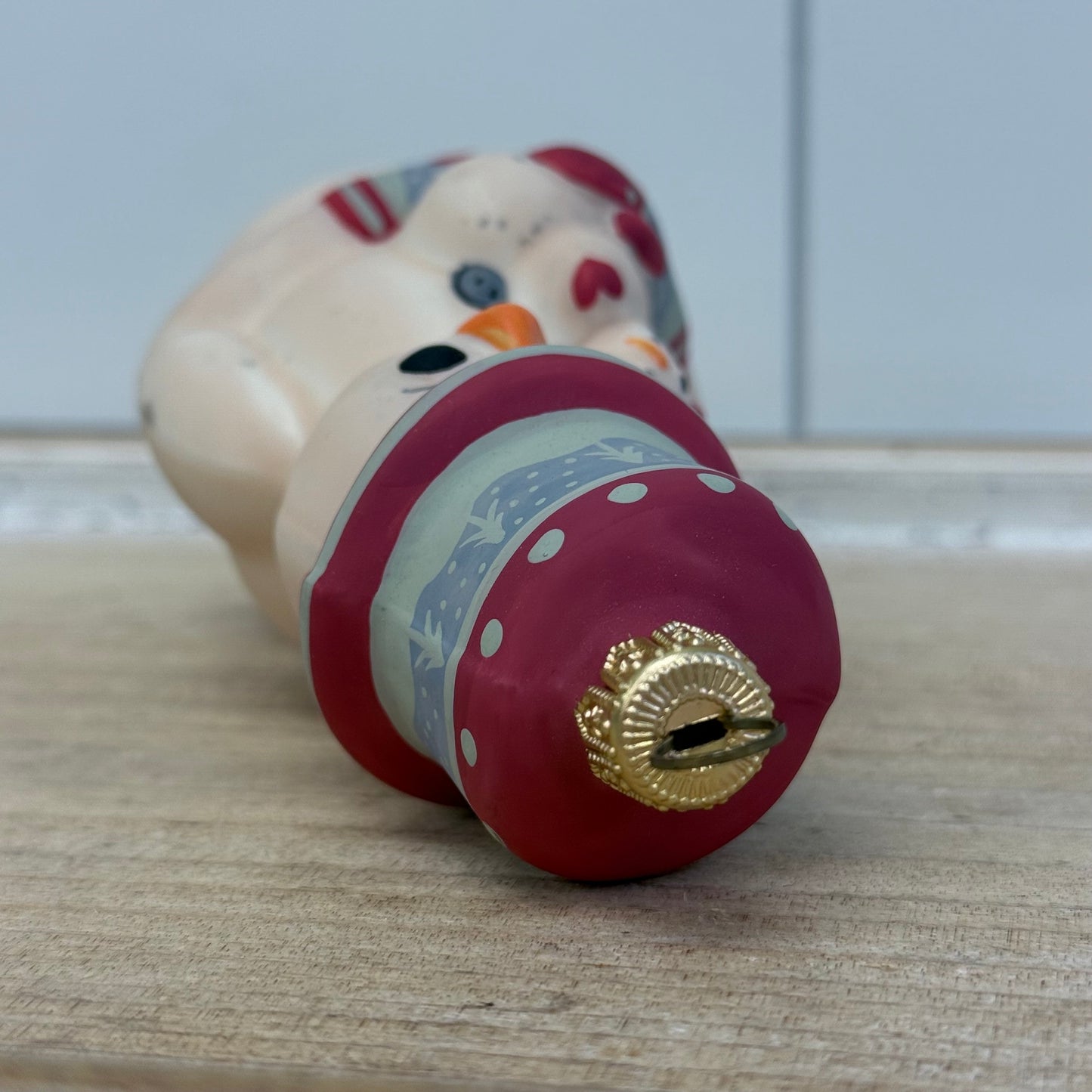 Vaillancourt Folk Art Glass Snowman Ornament