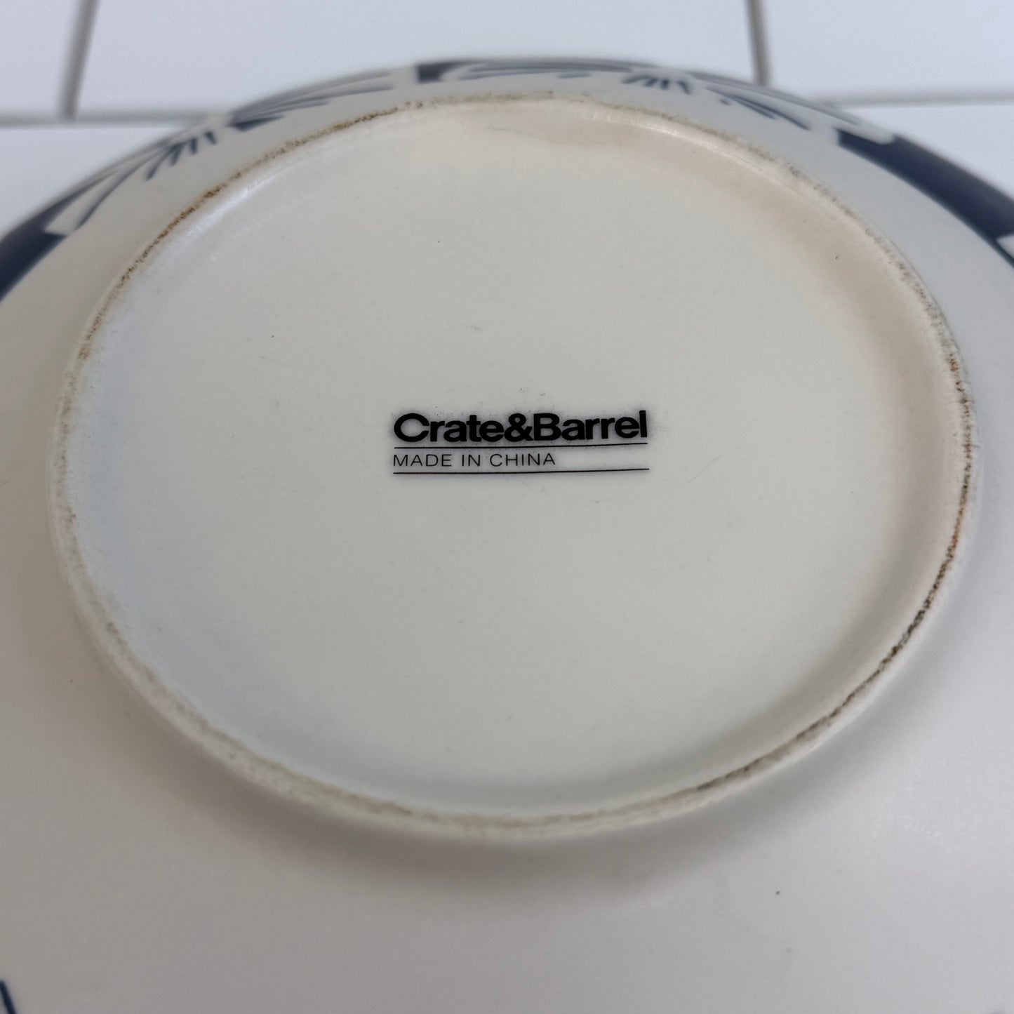 Crate & Barrel Mai Floral Ceramic Serving Bowl