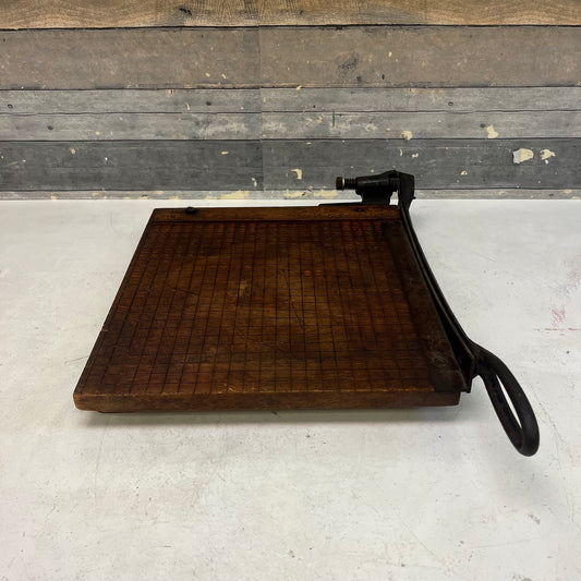 Milton Bradley Cast Iron & Wood Paper Cutter, 1930s