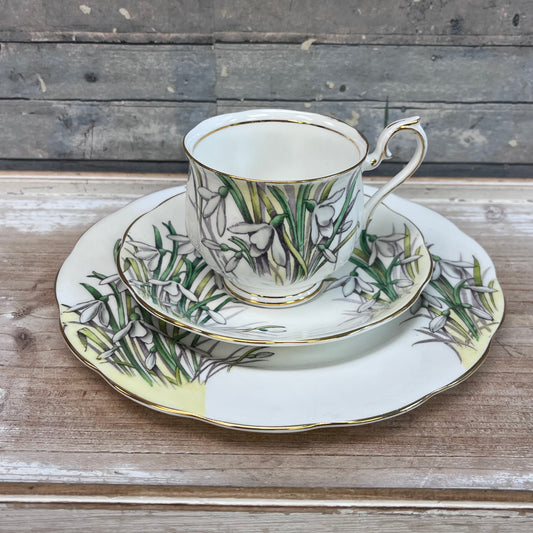 Royal Albert January Snowdrop Bone China Tea Serveware, Set of 3