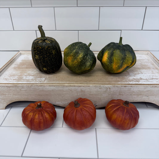 Autumn Decorative Gourds, Set of 6