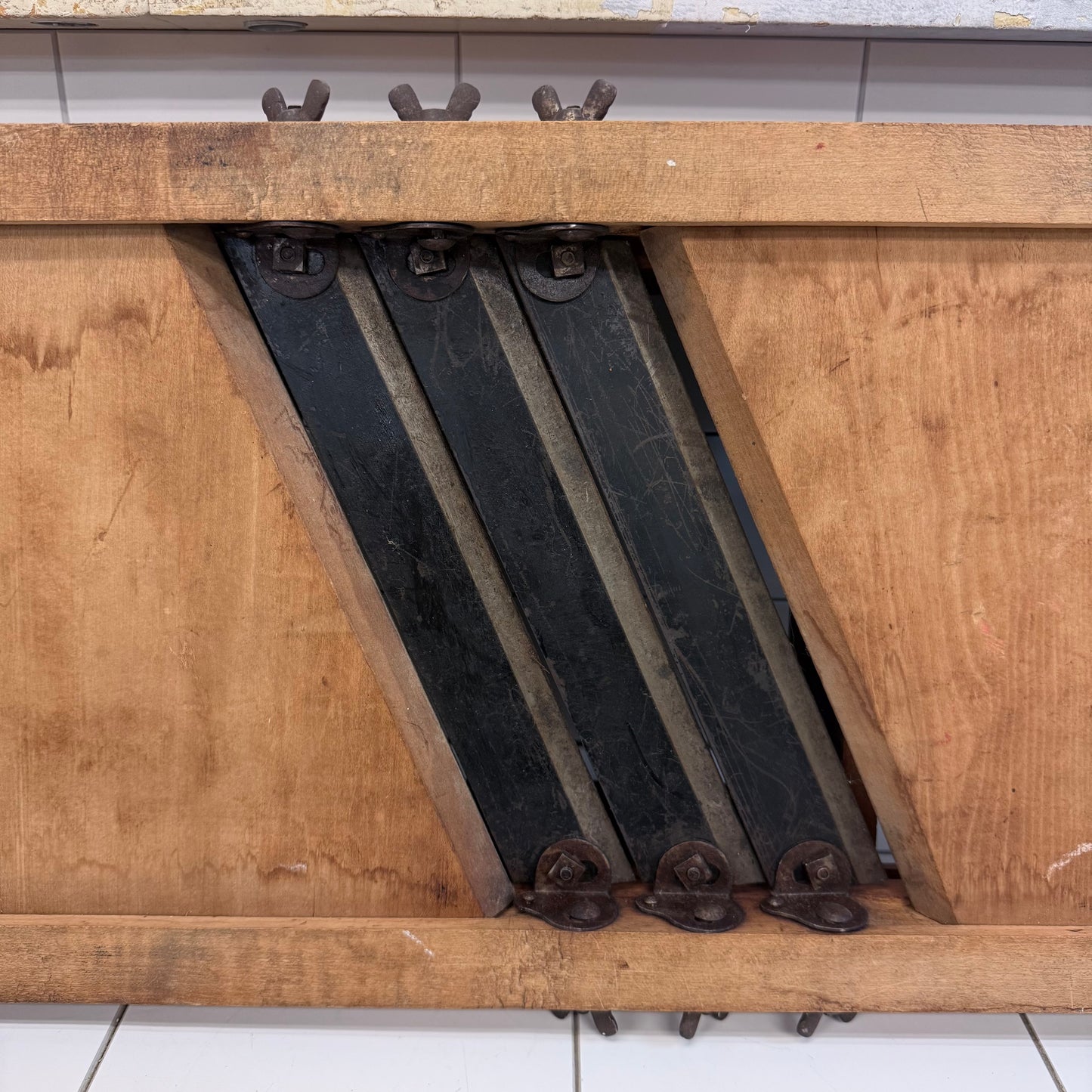 Antique Kraut Cutter Cabbage Slicer with Collection Box