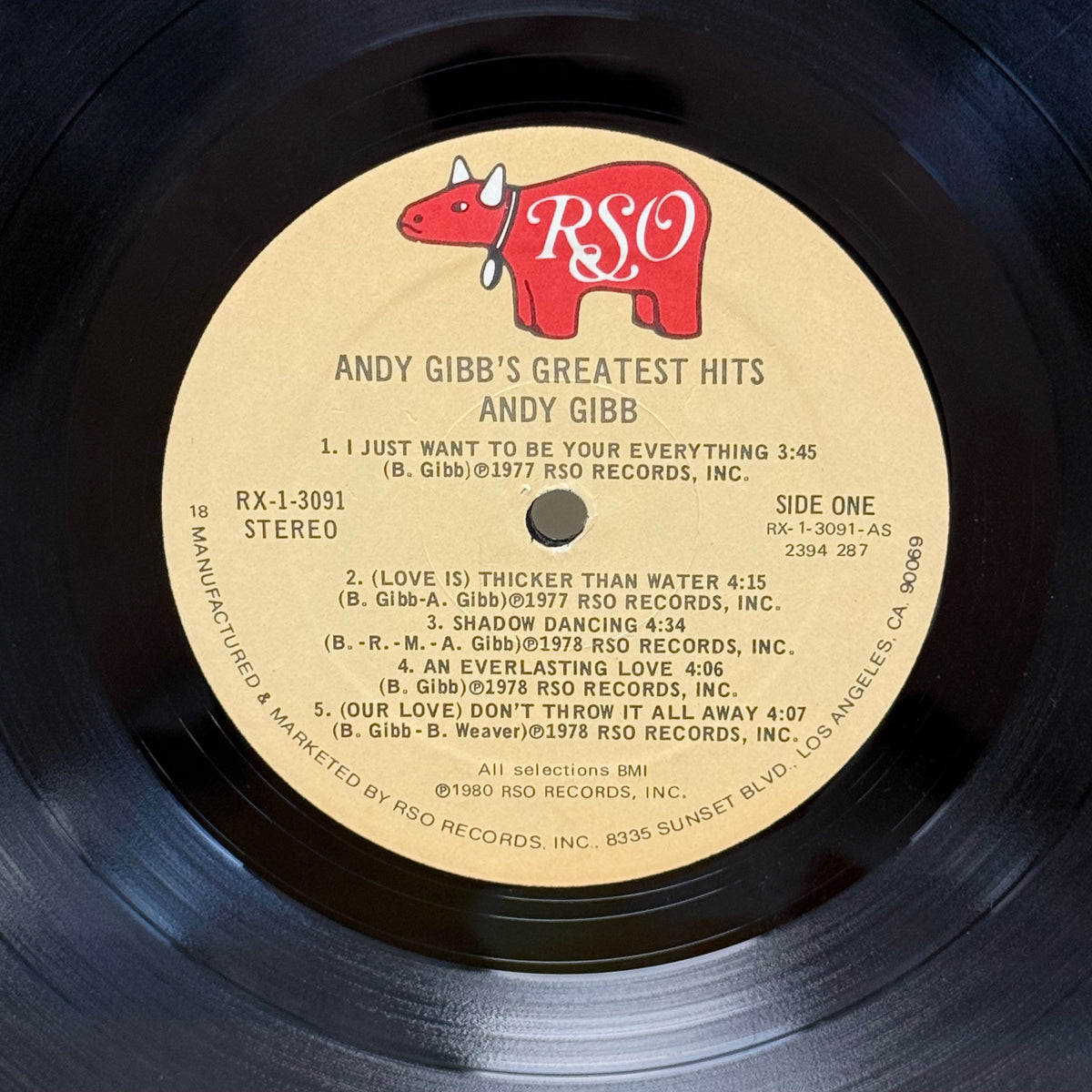 Andy Gibb Andy Gibb’s Greatest Hits Vinyl LP 1980 — #RX-1-3091