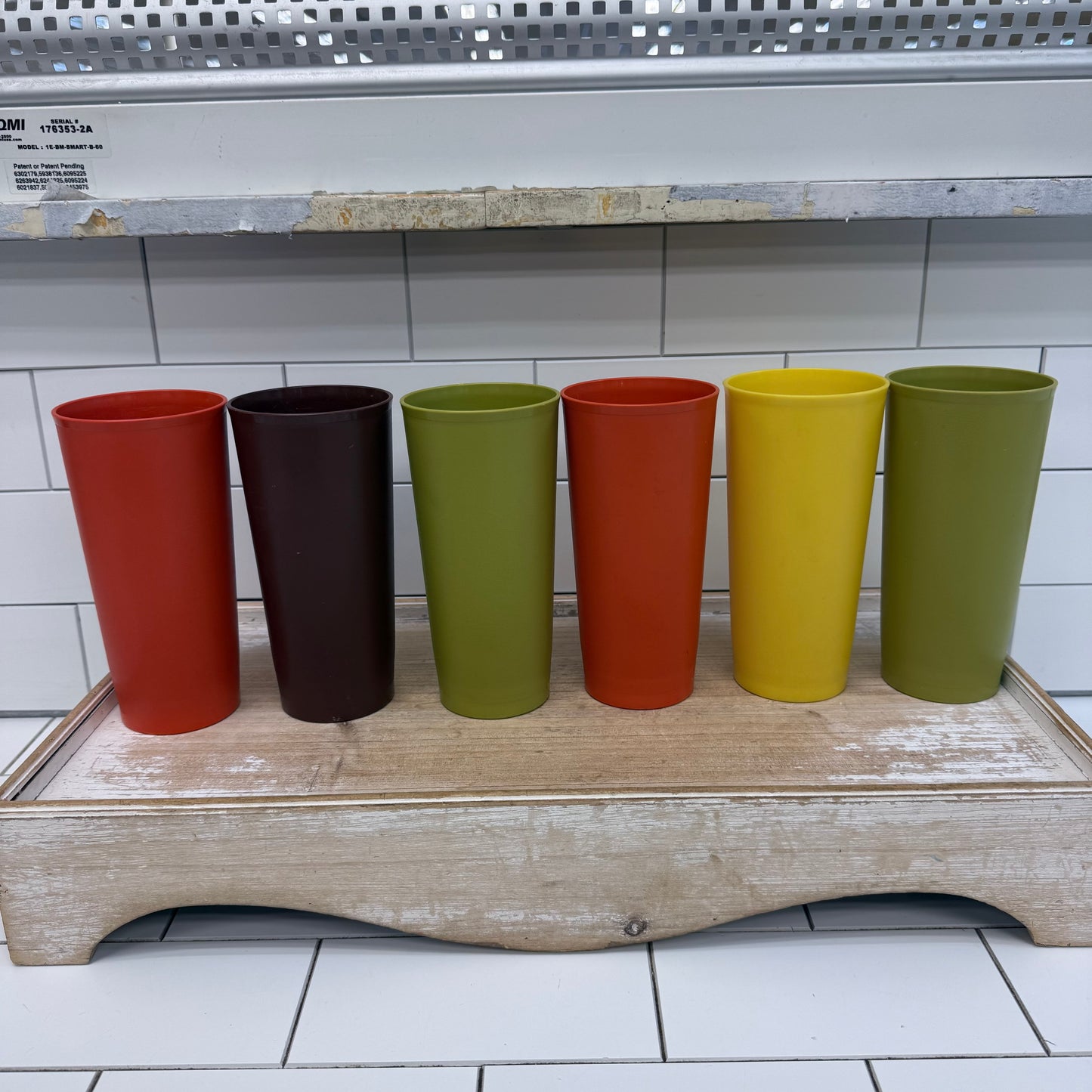 Vintage Tupperware 1970s Plastic Tumblers Set of 10